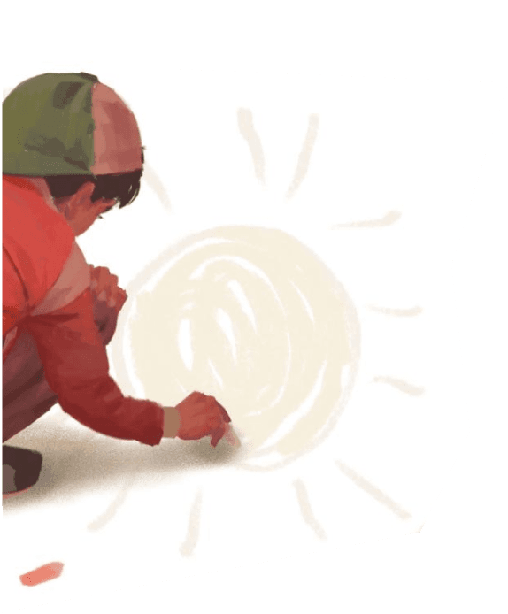 Street artist painting