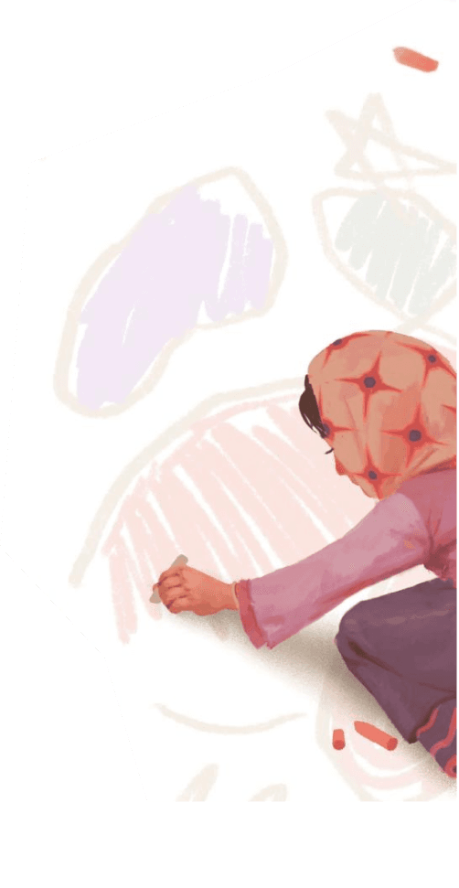 Street artist creating mural